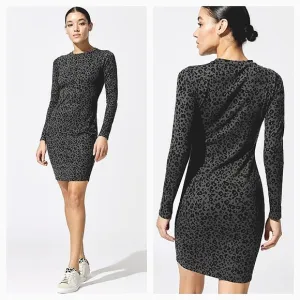 NWT~ CARBON38 Leopard Print Ribbed Dress