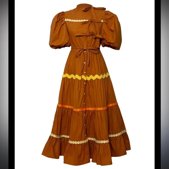 NWT Celia B TYRA MIDI DRESS-BROWN Medium