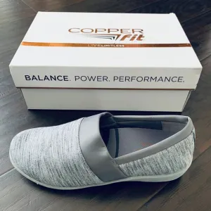 NWT Copper Fit Restore A Line Women's Gray Walking Slip-on Tennis Shoes Size 9.5