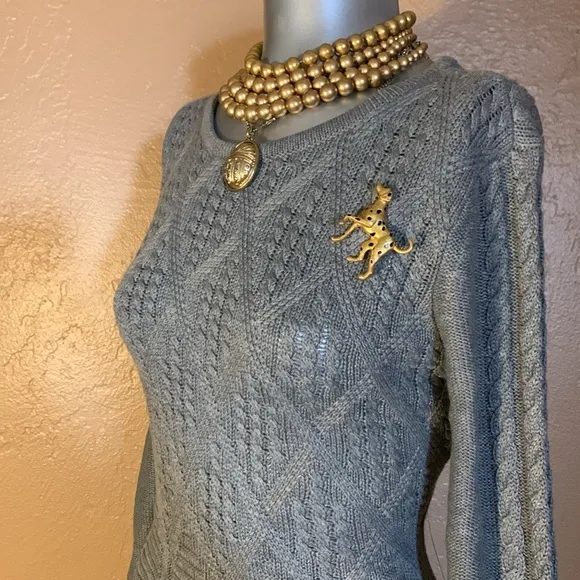 NWT Eliza J. Cable Knit Fit &amp; Flate Sweater Dress.  Sz L