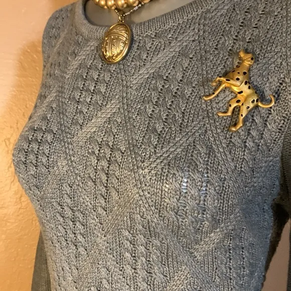 NWT Eliza J. Cable Knit Fit &amp; Flate Sweater Dress.  Sz L