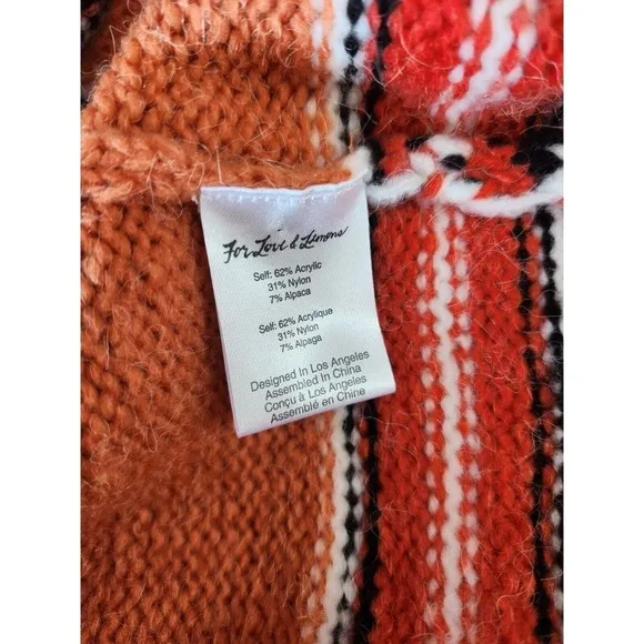 NWT For Love &amp; Lemons Charlie Sweater Dress Size S Orange Striped Oversize