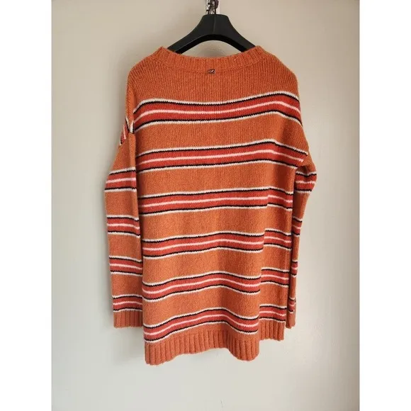 NWT For Love &amp; Lemons Charlie Sweater Dress Size S Orange Striped Oversize