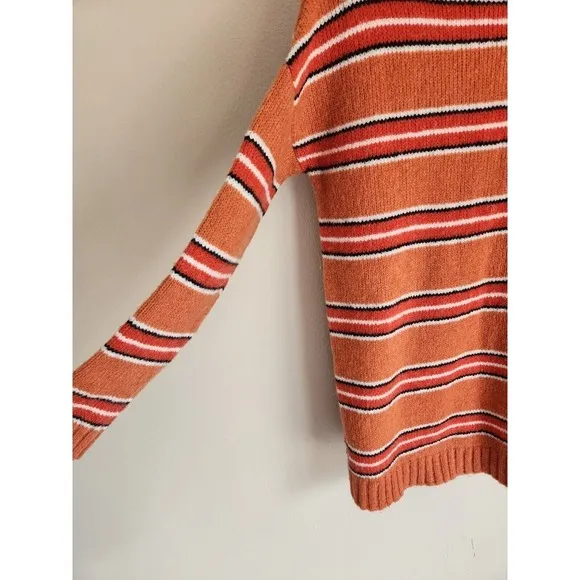 NWT For Love &amp; Lemons Charlie Sweater Dress Size S Orange Striped Oversize