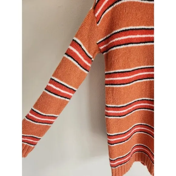 NWT For Love &amp; Lemons Charlie Sweater Dress Size S Orange Striped Oversize