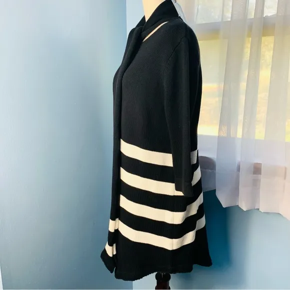 NWT For Love and Lemons Knitz Black and White Striped Tunic Sweater