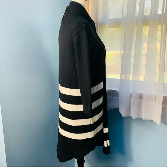 NWT For Love and Lemons Knitz Black and White Striped Tunic Sweater