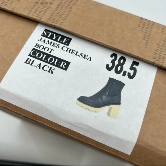 NWT Free People James Chelsea Black Boots Chunky Feels Ankle Booties 38.5 US 8.5