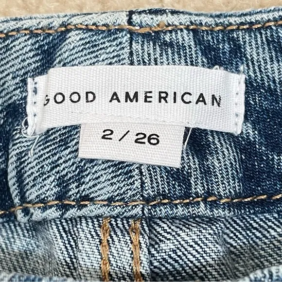 NWT! Good American Women’s Good 90’s Icon Blue Straight Leg Jeans - Size 2/26