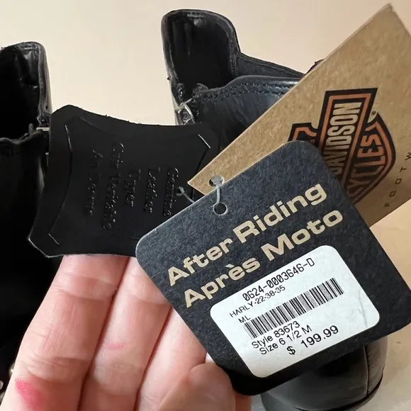 NWT Harley Davidson Riann Black Moto Heeled Dress Boots