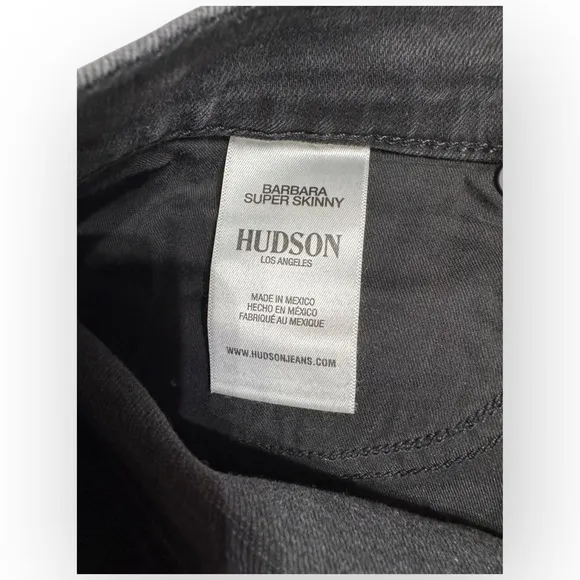 NWT Hudson Barbara High-Rise Super Skinny Supermodel Ankle Jeans 28 Black Wash