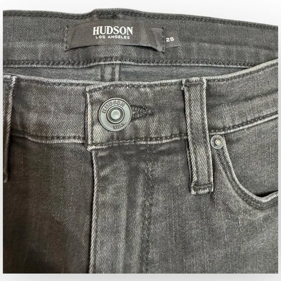 NWT Hudson Barbara High-Rise Super Skinny Supermodel Ankle Jeans 28 Black Wash