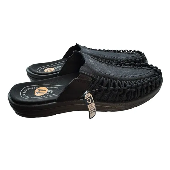 NWT KEEN Uneek II Men’s Triple Black Slip On Mule Paracord Sandals Size 11