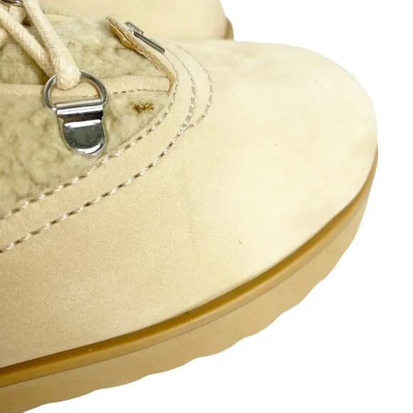 NWT Larroude Vail Boot in Sand Cream Shearpa Suede Boots 7