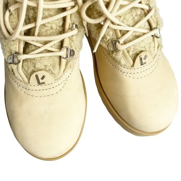 NWT Larroude Vail Boot in Sand Cream Shearpa Suede Boots 7