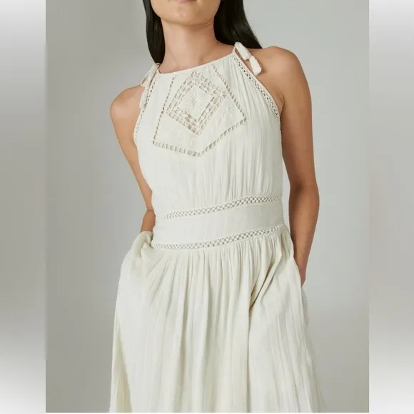 NWT Lucky Brand Eyelet Maxi dress. Size Small