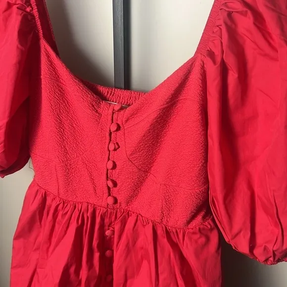 NWT Maeve Puff-Sleeved Sweetheart Mini Dress | Anthropologie | Size: Large