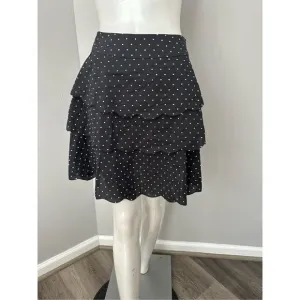 NWT Marysia Resort Womens Ruffle Tiered Polka Dot Mini Skirt Black White XS