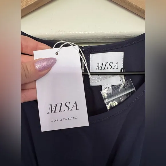NWT Misa Los Angeles Radha Shirred Ruffle-Sleeve Poplin Mini Dress XL