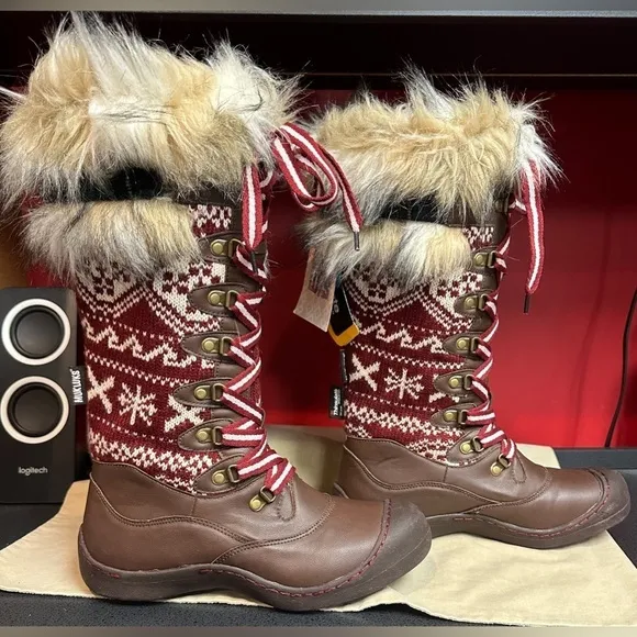 NWT Muk Luks Winter Snow Boots Women’s Sz 8 Insulated Water Resistant Brown