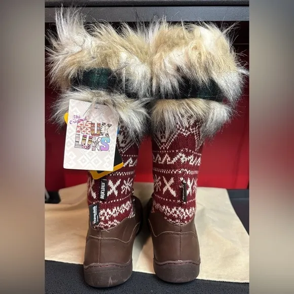 NWT Muk Luks Winter Snow Boots Women’s Sz 8 Insulated Water Resistant Brown