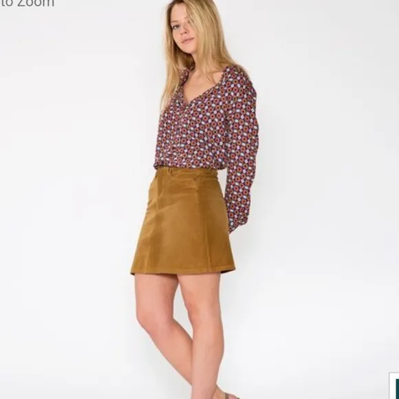 NWT PrAna Trista Courderoy/ Organic Cotton Skirt, Size 2