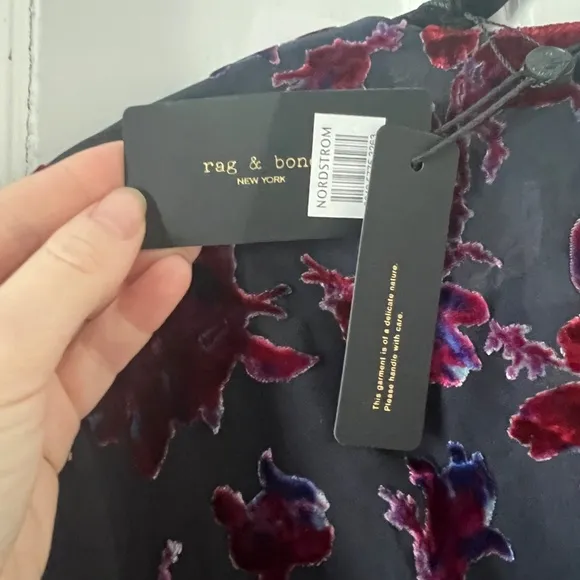 NWT Rag &amp; Bone Velvet Floral Mini Dress
