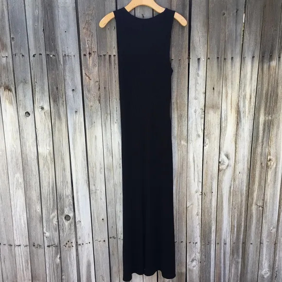 NWT Reformation Bliss Dress Ribbed Knit Black L