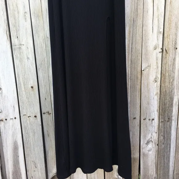 NWT Reformation Bliss Dress Ribbed Knit Black L