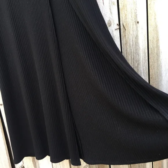 NWT Reformation Bliss Dress Ribbed Knit Black L