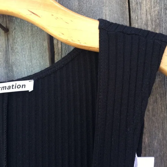 NWT Reformation Bliss Dress Ribbed Knit Black L