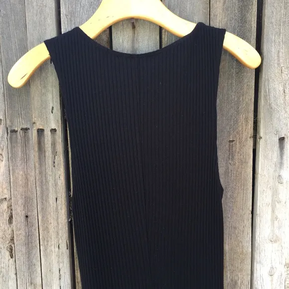 NWT Reformation Bliss Dress Ribbed Knit Black L