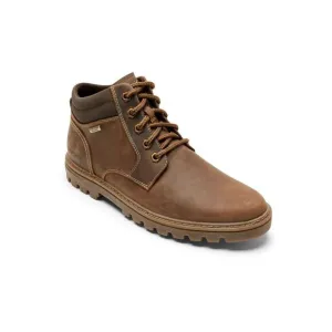 NWT ROCKPORT Mens Brown Weather Or Not Round Toe Block Heel Leather Boots 9.5 W