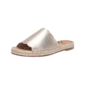 NWT SAM EDELMAN Womens Gold CorkFootbed Andy  Leather Espadrille Shoes 6 M