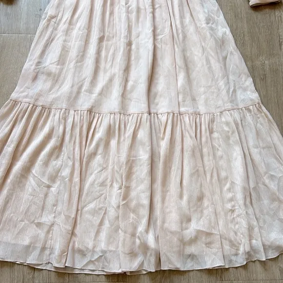 NWT Sandro Paris Women’s Cream Tiered Long Sleeve Maxi Dress Size 4
