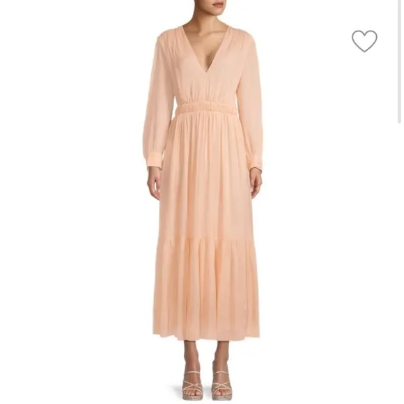 NWT Sandro Paris Women’s Cream Tiered Long Sleeve Maxi Dress Size 4