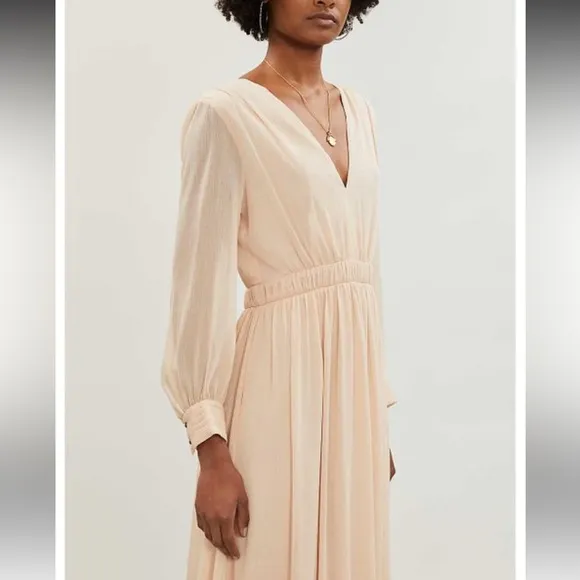 NWT Sandro Paris Women’s Cream Tiered Long Sleeve Maxi Dress Size 4