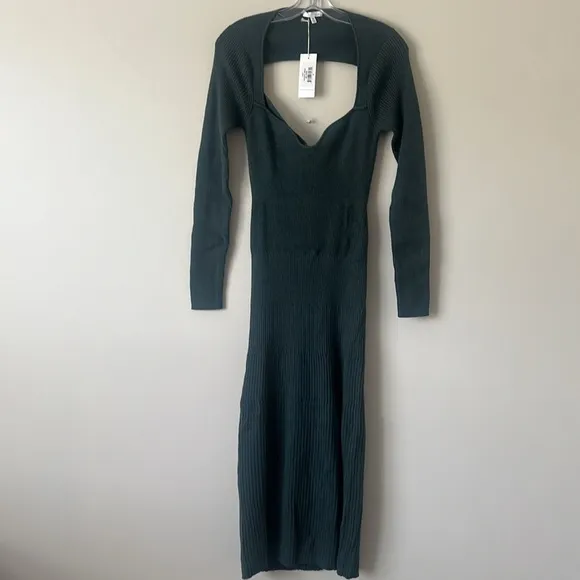 NWT Skin Mariana Midi Dress Cotton Cashmere Blue Green Size Small Reg. $350