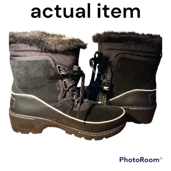 NWT Sz 7 Sorel Women’s Waterproof Suede Boots Tivoli III Faux Fur Impermiable 3