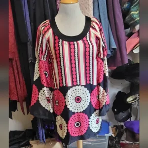 NWT Voom by Joy Han Colorful Graphic Print Silk Mini Dress Fit for a Fashionist
