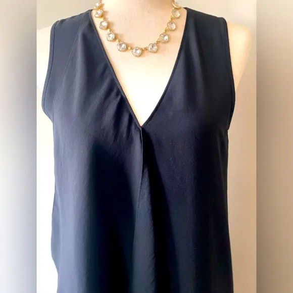 NWT | White House Black Market | Sleeveless Ruffle-Front Dress | Black | Size 2