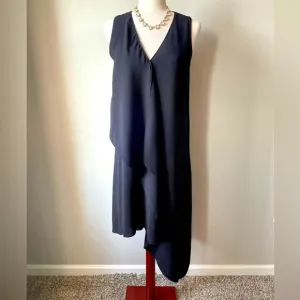 NWT | White House Black Market | Sleeveless Ruffle-Front Dress | Black | Size 2