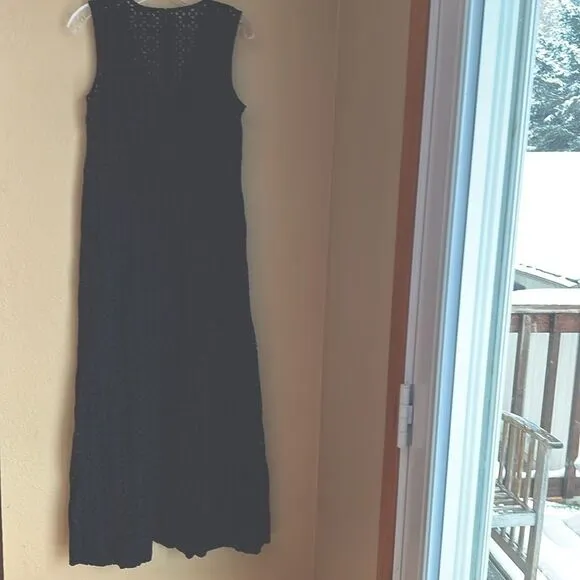 NWT Madewell Depeche Eyelet Maxi Dress Black 4