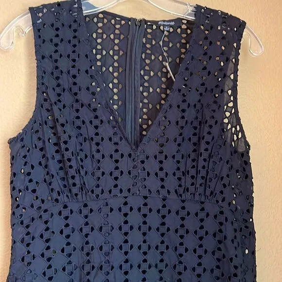 NWT Madewell Depeche Eyelet Maxi Dress Black 4