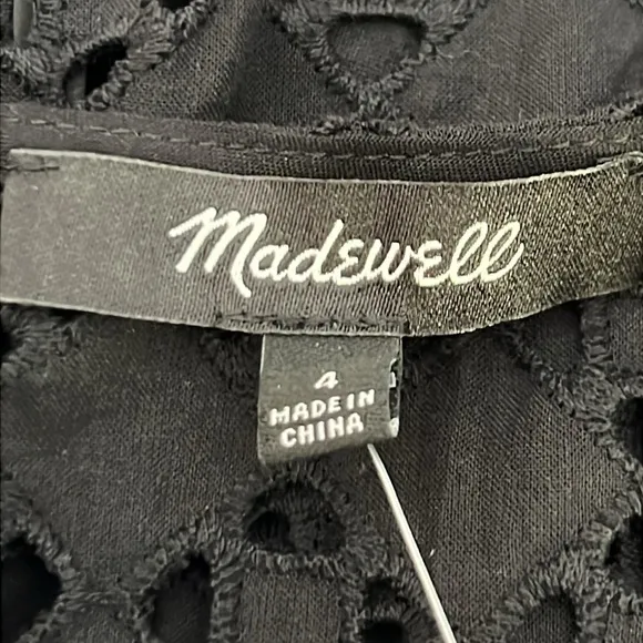 NWT Madewell Depeche Eyelet Maxi Dress Black 4