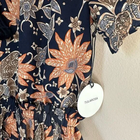 NWT Tularosa bohemian floral ruffle waist Colleen mini dress