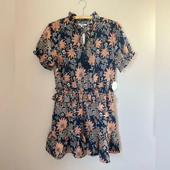 NWT Tularosa bohemian floral ruffle waist Colleen mini dress