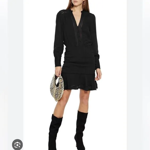 NWT Veronica Beard Jasper Lattice Border Dress Black Size 10
