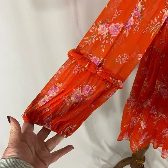 NWT Vince Camuto Orange Floral Dress