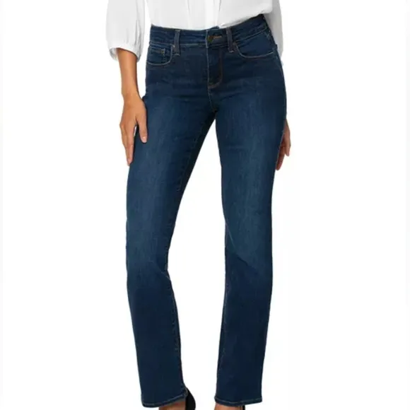 NYDJ Dark Indigo Straight Leg Jeans EUC